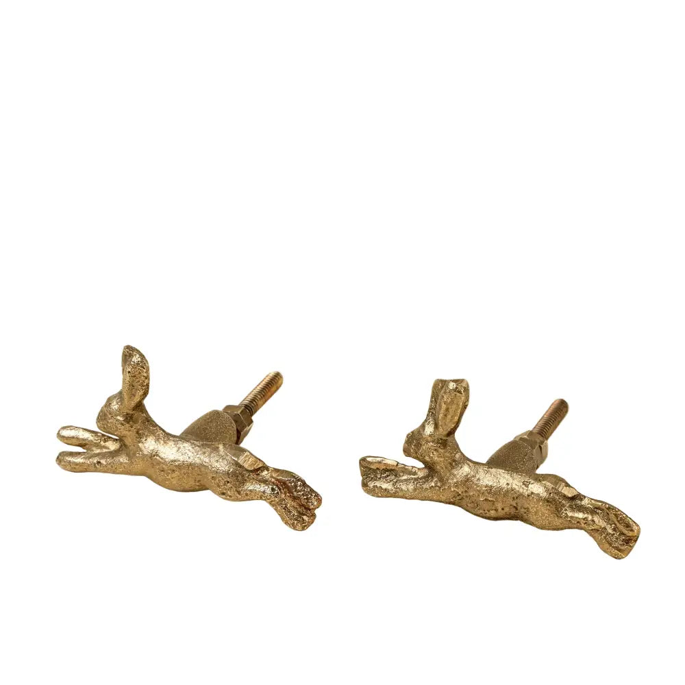 Indaba - Jumping Bunny Iron Knobs S/2