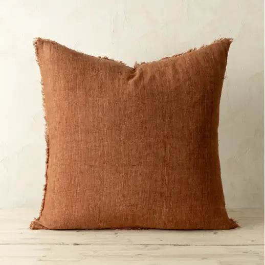 Indaba - Lina Linen Pillow 24’’ Burnt Umber