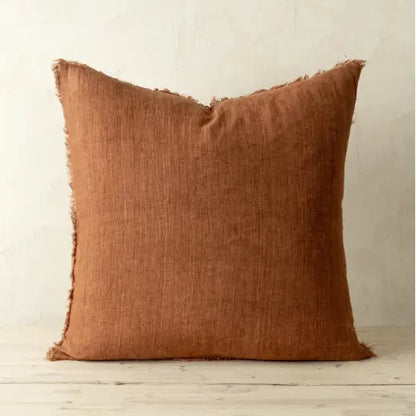 Indaba - Lina Linen Pillow 24’’ Burnt Umber
