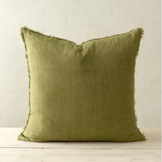 Indaba - Lina Linen Pillow 24’’ Dark Moss