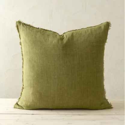 Indaba - Lina Linen Pillow 24’’ Dark Moss