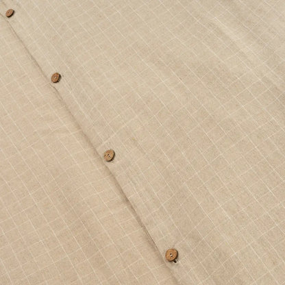 Indaba - Linen Check Queen Duvet Set Natural