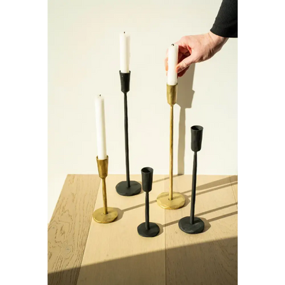 Luna Forged Candleholder Black - PABOOM
