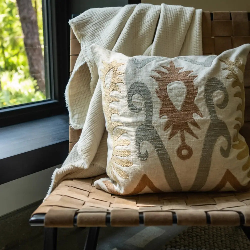 Madeira Double Sided Throw Beige/Natural 50x60in. - PABOOM