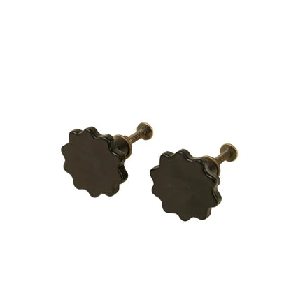 Indaba - Medallion Iron Knobs S/2 Matte Black