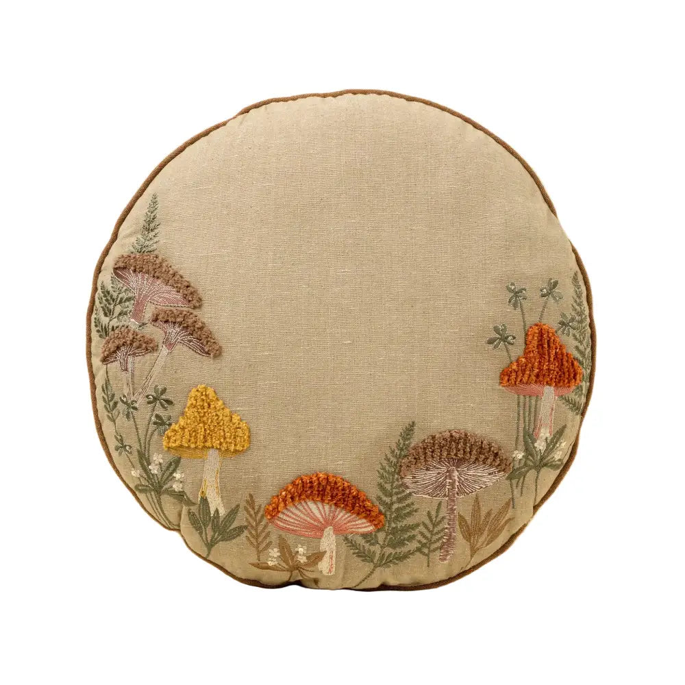 Indaba - Mushroom Grove Round Pillow