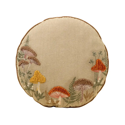 Indaba - Mushroom Grove Round Pillow