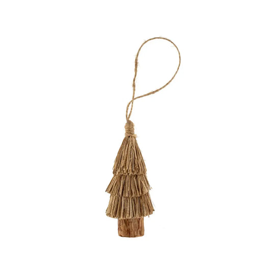 Natural  Straw Tree Ornament Small - PABOOM