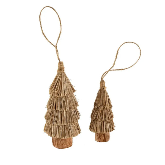 Natural  Straw Tree Ornament Small - PABOOM