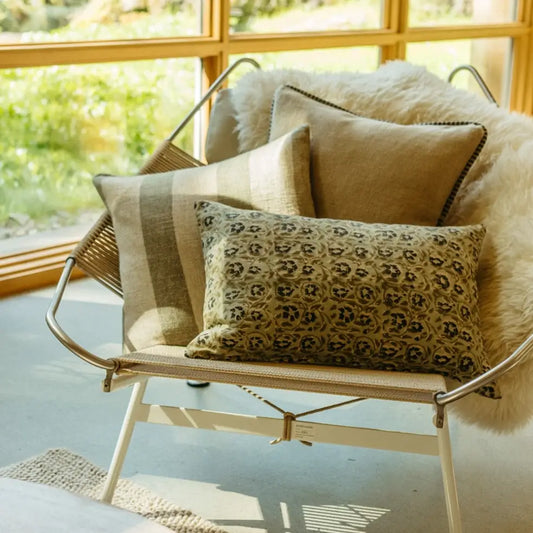 Penstone Stripe Pillow Green - PABOOM