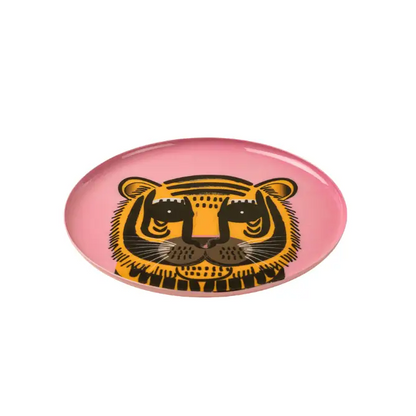 Indaba - Pink Tiger Decorative Enameled Tray