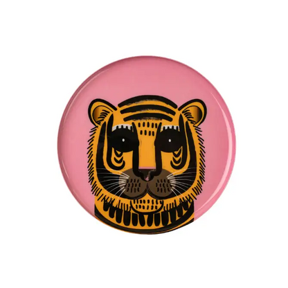 Indaba - Pink Tiger Decorative Enameled Tray