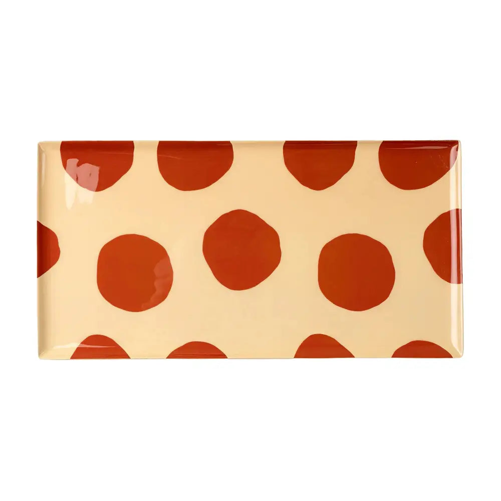 Indaba - Polka Dot Decorative Enameled Tray