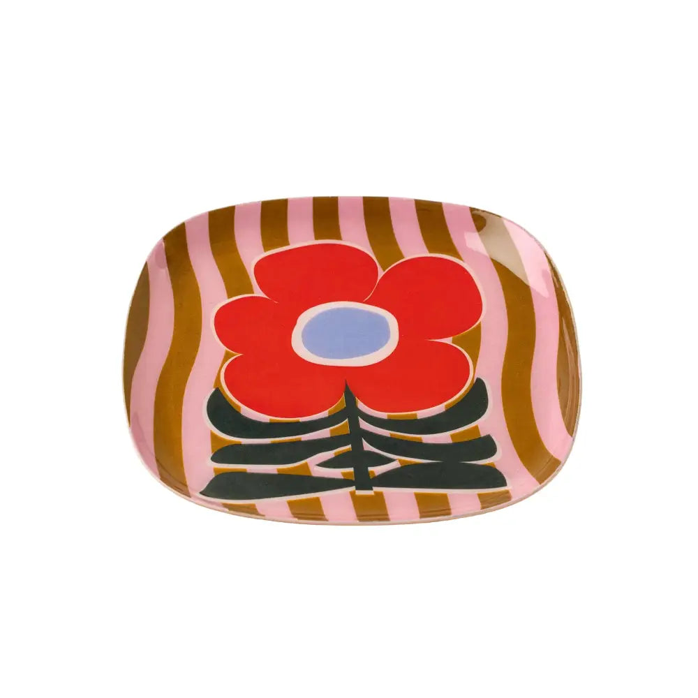 Indaba - Poppy Pattern Decorative Enameled Tray