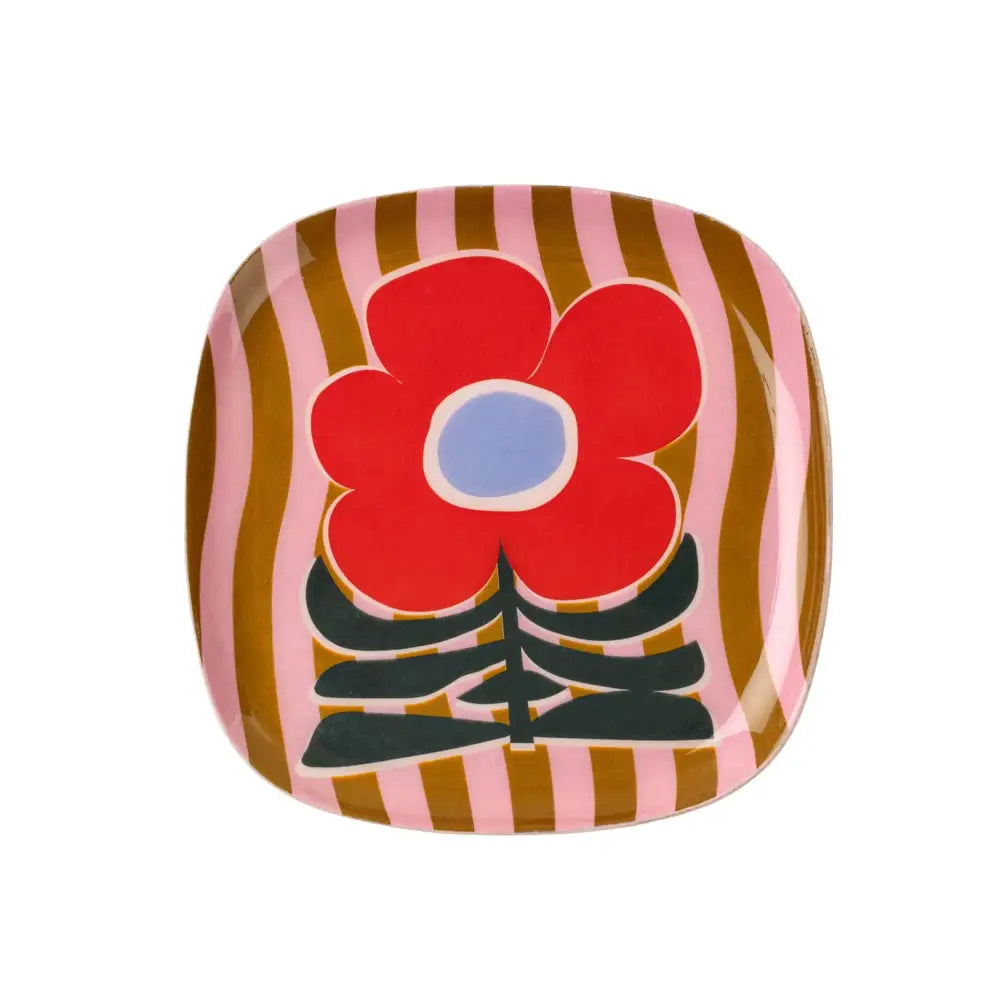 Indaba - Poppy Pattern Decorative Enameled Tray