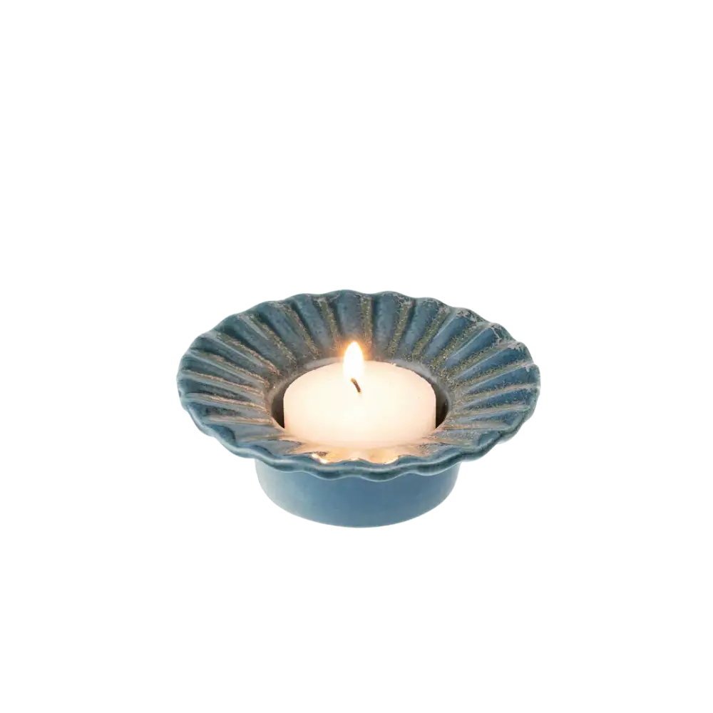 Indaba - Poppy Tealight Holder Blue