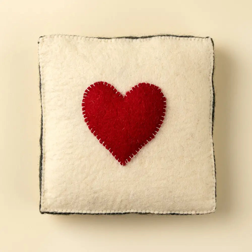Indaba - Red Heart Felt Wall Plaque