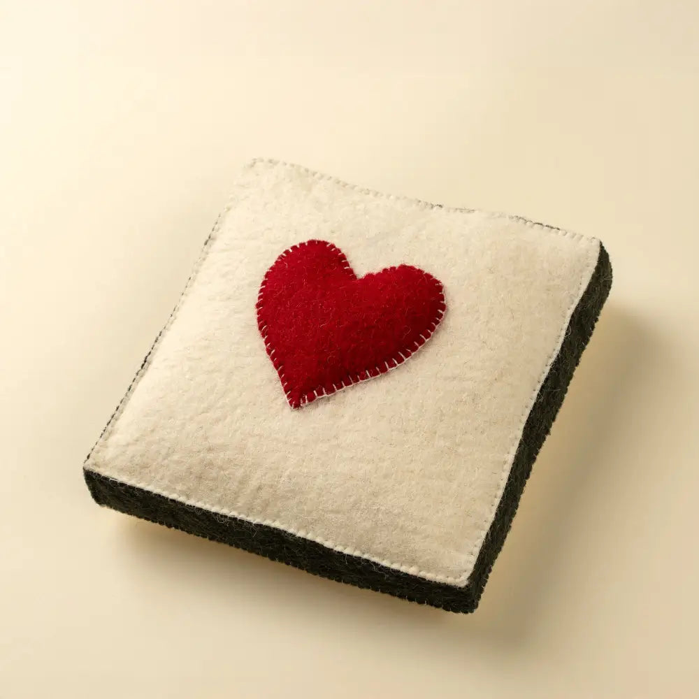 Indaba - Red Heart Felt Wall Plaque