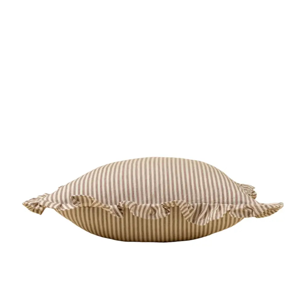 Indaba - Ruffle Thin Stripe Pillow 20x20’’ Fawn
