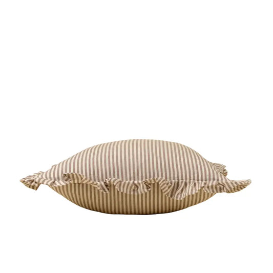 Indaba - Ruffle Thin Stripe Pillow 20x20’’ Fawn