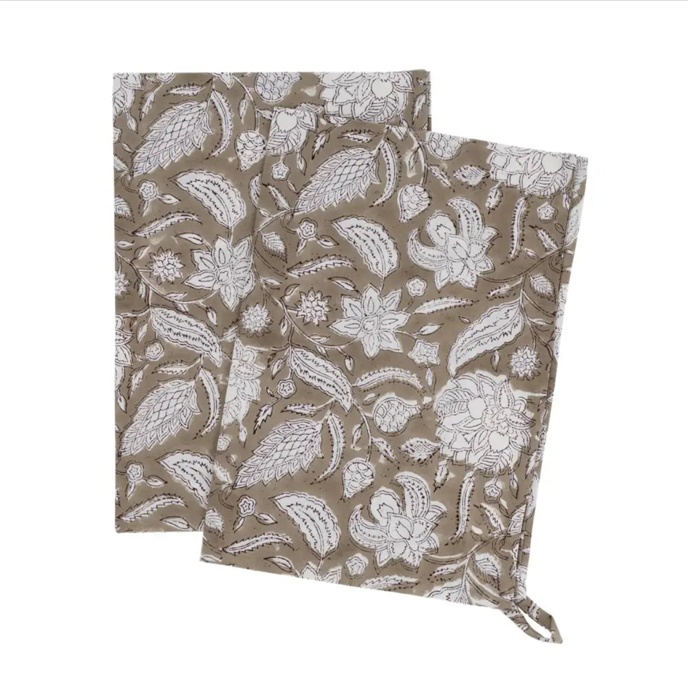 Indaba - Sable Block Print Tea Towels Set