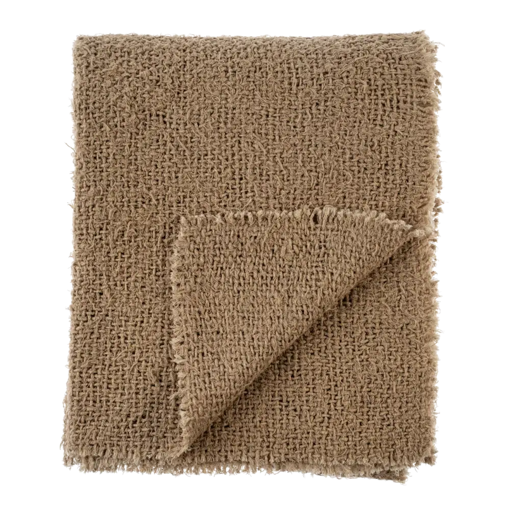 Sable Fringe Throw, Beige - PABOOM