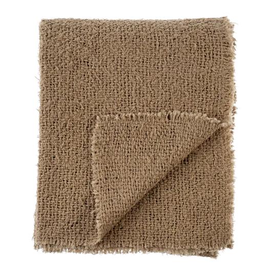 Sable Fringe Throw, Beige - PABOOM