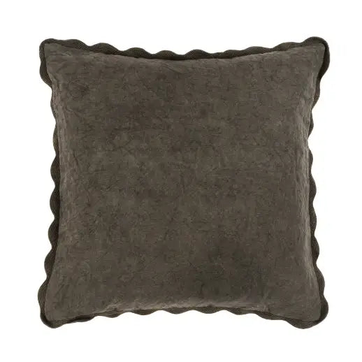 Indaba - Scalloped Edge Pillow 20x20’’ Charcoal