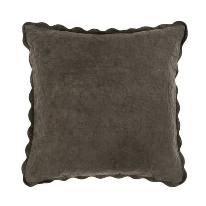 Indaba - Scalloped Edge Pillow 20x20’’ Charcoal