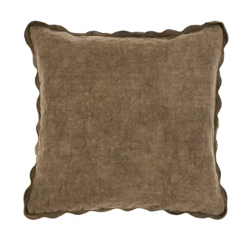 Indaba - Scalloped Edge Pillow 20x20’’ Mink