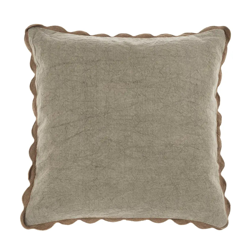 Indaba - Scalloped Edge Pillow 20x20’’ Sage Green - Cover Only