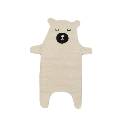 Cream coloured rug shaped as a sleeping bear - PABOOM