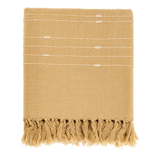 Indaba - Sola Woven Throw Ochre