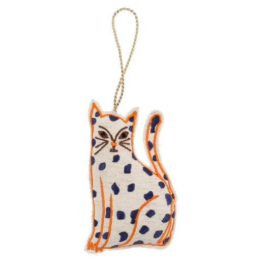 Indaba - Spotted Cat Embroidered Decoration