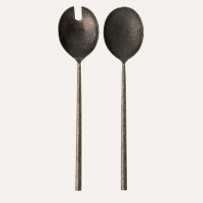 Indaba - Tides Salad Servers Tumbled Black