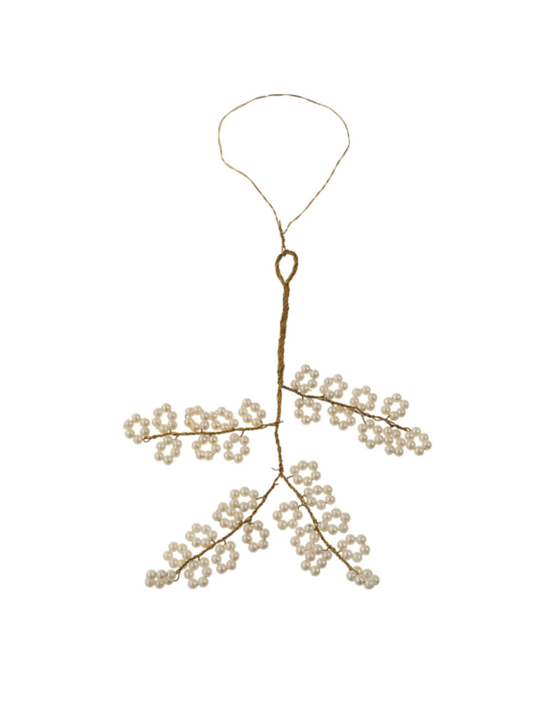 Snow Sprig  Beaded Ornament