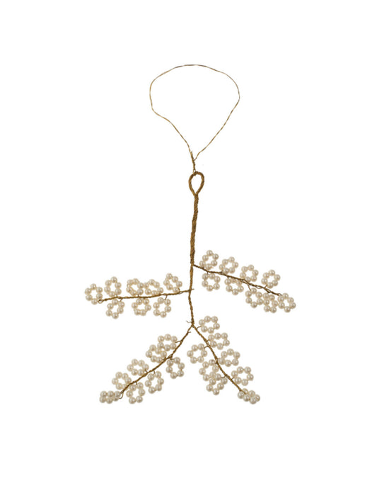 Snow Sprig  Beaded Ornament