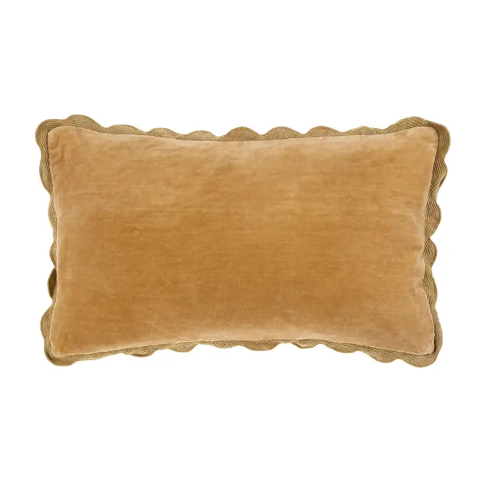 Indaba - Velvet Scallop Edge Pillow Pale Gold