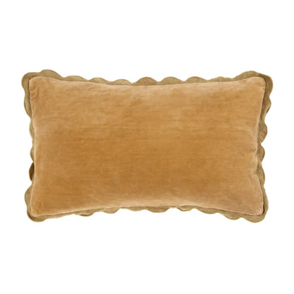 Indaba - Velvet Scallop Edge Pillow Pale Gold