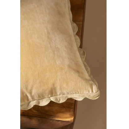 Indaba - Velvet Scallop Edge Pillow Pale Gold