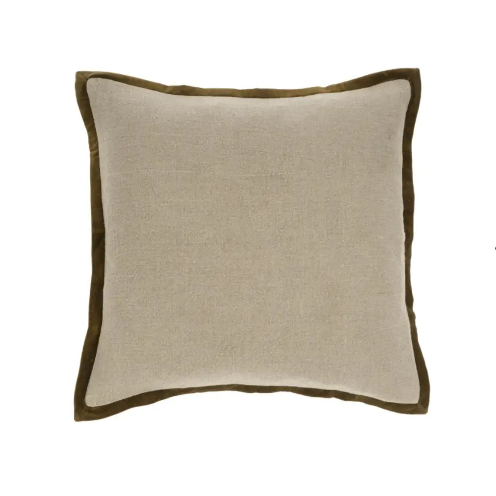 Velvet Trim Pillow Green - PABOOM