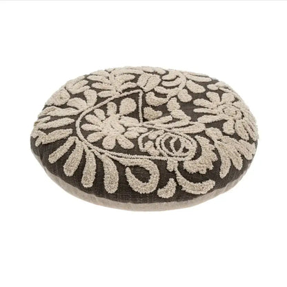 Indaba - Wildflower Round Cushion Charcoal