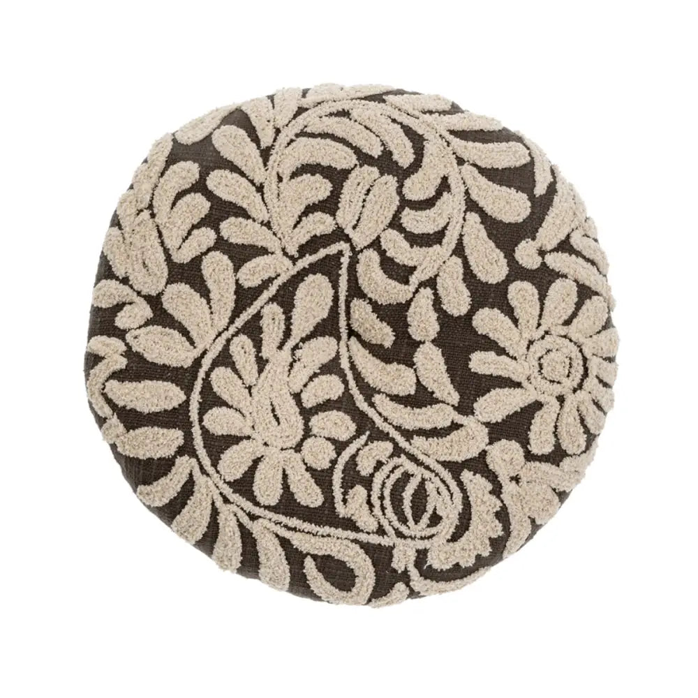 Indaba - Wildflower Round Cushion Charcoal
