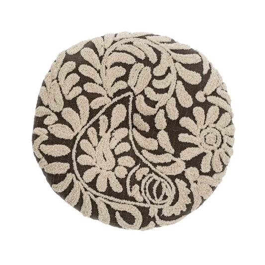 Indaba - Wildflower Round Cushion Charcoal