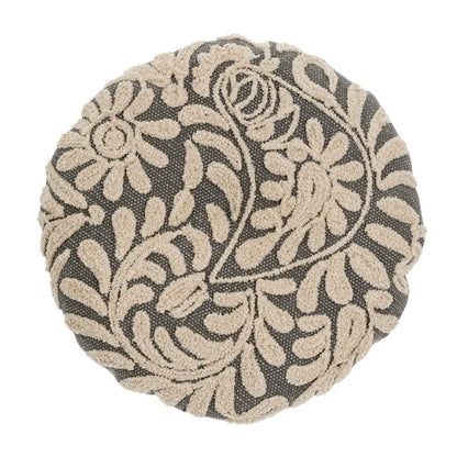 Indaba - Wildflower Round Cushion Gray