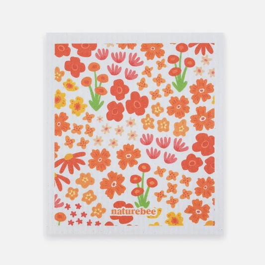 Sponge Cloth Orange Floral