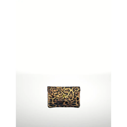 ITALIAN’S LEATHER - Laminated Suede Leather Wallet Katia Plus 220804 Leopardo dorado