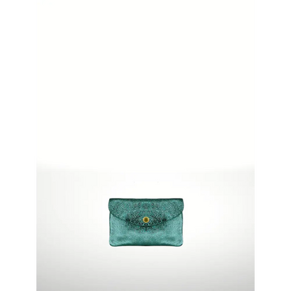 ITALIAN’S LEATHER - Laminated Suede Leather Wallet Katia Plus 220804 Verde petroleo