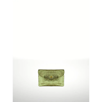 ITALIAN’S LEATHER - Laminated Suede Leather Wallet Katia Plus 220804 Verde oliva
