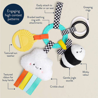 Bitzy Busy Ring™ Teething Activity Toy - Rainbow